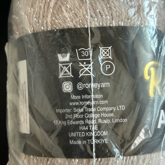 Rome Yarn Angora Glitter Color 762 New 1 Skein - Picture 6 of 8